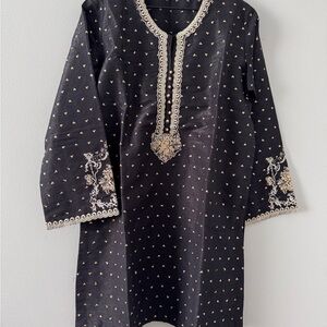 Elegant Black and Gold Embroidered Salwar